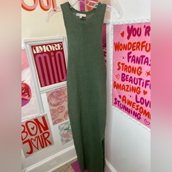 NWOT ONIA LINEN-BLEND RIB TANK MIDI DRESS - Picture 3 of 7